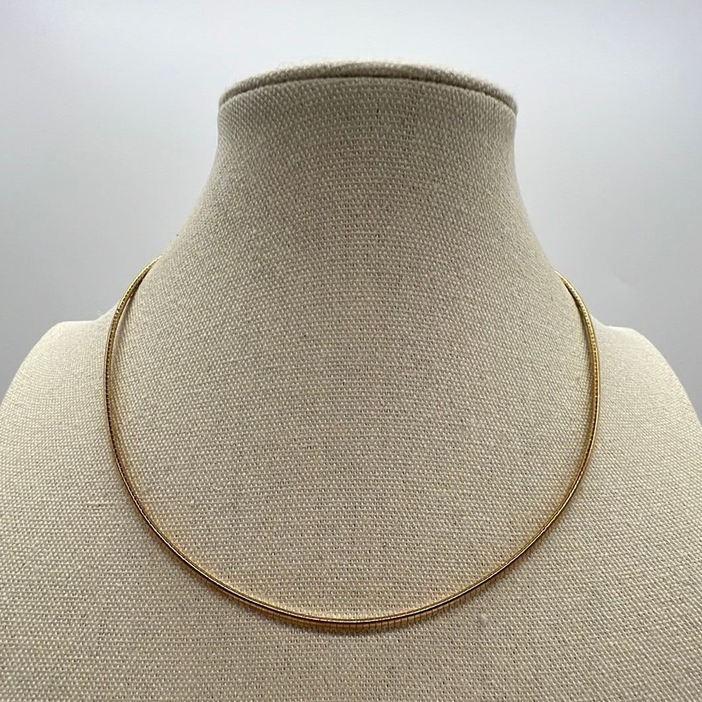 90s Gold Snake Chain Necklace 18" Minimalist Quiet Luxury Layering